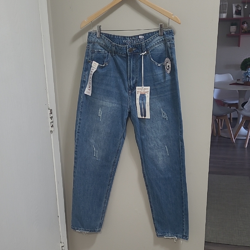 GOGO JEANS Women's High Rise Straight Leg Denim – Size 11
